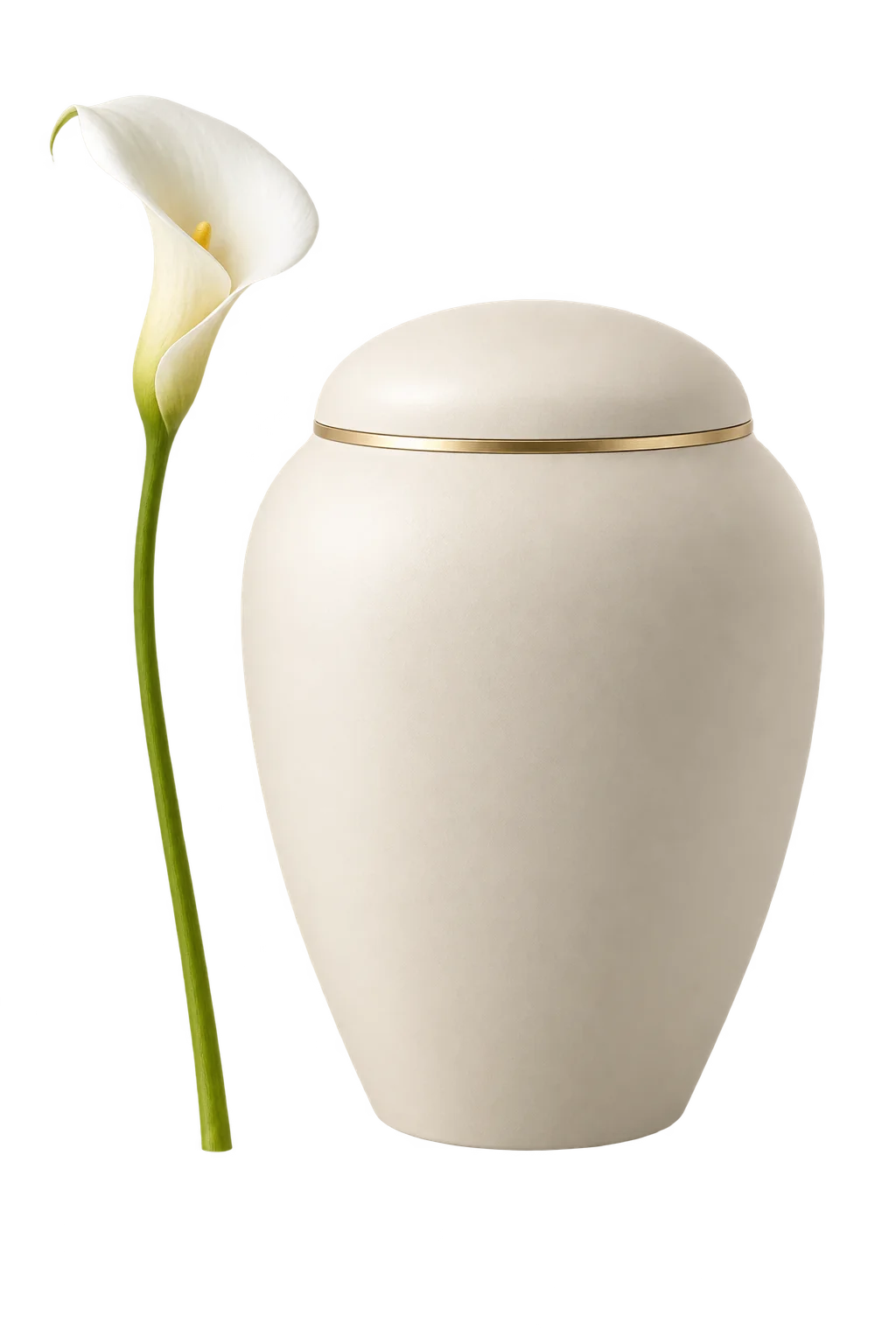 Urnă memorială din ceramică ivoire